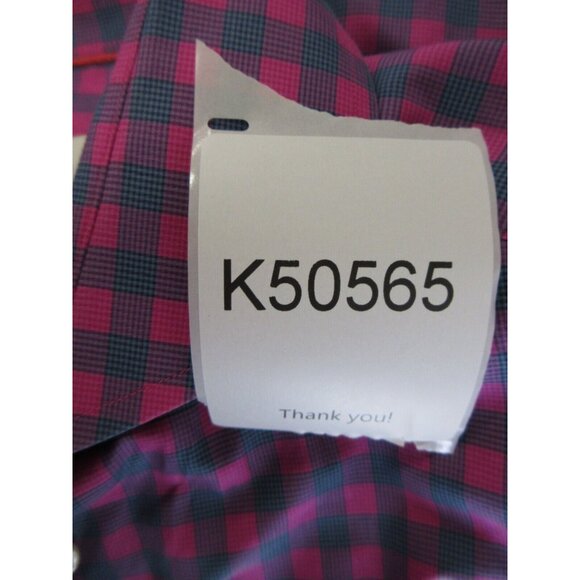 Eton Shirt 16 Pink Button Down Plaid Slim Preppy Casual Woven Large - Picture 10 of 10